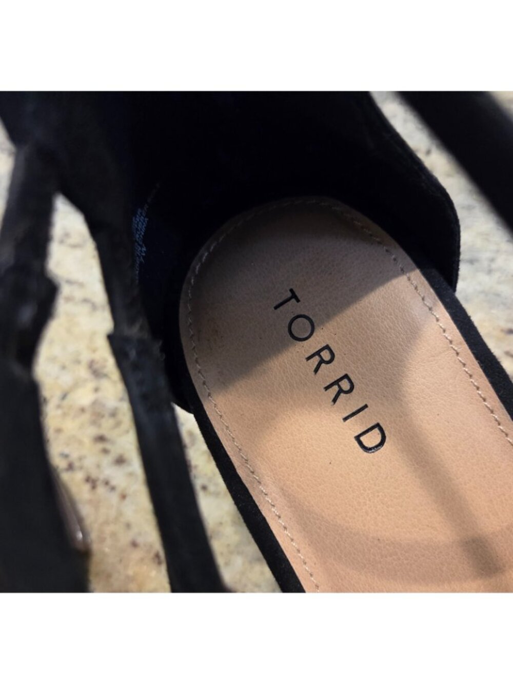 Torrid Strappy Sandals Womens US 7W Black Fabric Block Heel Open Toe Back Zip - Picture 5 of 14